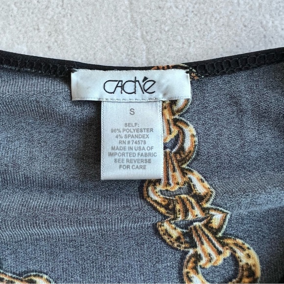 Cache Gold Chain Print Black Mini Dress Size S - Picture 10 of 10
